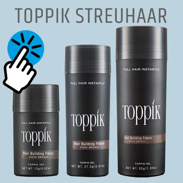 Toppik Haarverdichtung und Streuhaar Hilfe bei Haarausfall