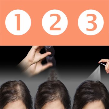 Preview: Toppik Tester Set 12g inkl. Fixier +UV 50ml Preview: Toppik Tester Anwendung Frau