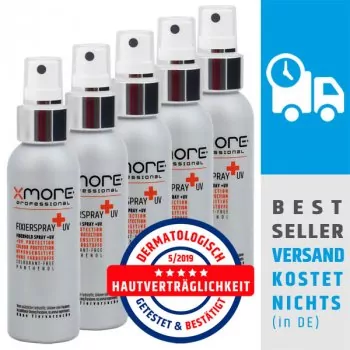 Fixierspray +UV 5er Set von Xmore® mit dermatologischem Test