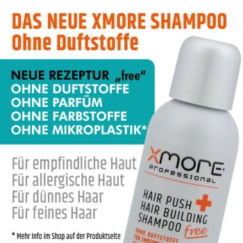 Preview: Xmore Shampoo Features ohne Duftstsoffe